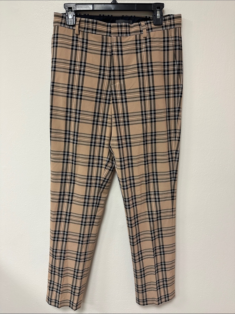 H&M Beige Plaid Tailored Pants